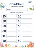 Vorschau - Arbeitsblätter - Zehnerzahlen bis 100 | Mathematik Klasse 2 | 7 Arbeitsblätter als PDF - Seite 1