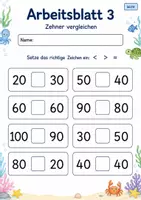 Vorschau - Arbeitsblätter - Zehnerzahlen bis 100 | Mathematik Klasse 2 | 7 Arbeitsblätter als PDF - Seite 3