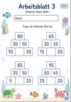 Vorschau - Arbeitsblätter - Zahlenmauern bis 100 | Mathematik Klasse 2 | 7 Arbeitsblätter als PDF - Seite 3