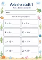Vorschau - Arbeitsblätter - Verdoppeln bis 100 | Mathematik Klasse 2 | 7 Arbeitsblätter als PDF - Seite 1