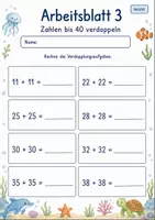 Vorschau - Arbeitsblätter - Verdoppeln bis 100 | Mathematik Klasse 2 | 7 Arbeitsblätter als PDF - Seite 3