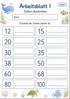 Vorschau - Arbeitsblätter - Zahlen schreiben bis 100 | Mathematik Klasse 2 | 7 Arbeitsblätter als PDF - Seite 1
