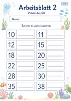 Vorschau - Arbeitsblätter - Zahlen schreiben bis 100 | Mathematik Klasse 2 | 7 Arbeitsblätter als PDF - Seite 2