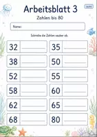 Vorschau - Arbeitsblätter - Zahlen schreiben bis 100 | Mathematik Klasse 2 | 7 Arbeitsblätter als PDF - Seite 3
