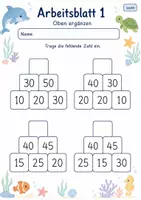 Vorschau - Arbeitsblätter - Zahlenmauern mit Plus und Minus bis 100 | Mathematik Klasse 2 | 7 Arbeitsblätter als PDF - Seite 1