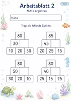 Vorschau - Arbeitsblätter - Zahlenmauern mit Plus und Minus bis 100 | Mathematik Klasse 2 | 7 Arbeitsblätter als PDF - Seite 2