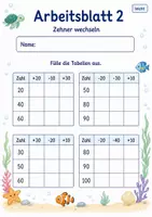 Vorschau - Arbeitsblätter - Rechentabellen mit Plus und Minus bis 100 | Mathematik Klasse 2 | 7 Arbeitsblätter als PDF - Seite 2