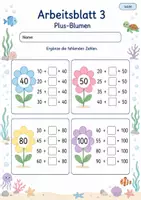 Vorschau - Arbeitsblätter - Rechenblumen bis 100 | Mathematik Klasse 2 | 7 Arbeitsblätter als PDF - Seite 3