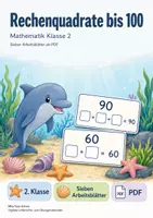 Vorschau - Arbeitsblätter - Rechenquadrate bis 100 | Mathematik Klasse 2 | 7 Arbeitsblätter als PDF - Deckblatt