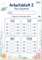 Vorschau - Arbeitsblätter - Rechenquadrate bis 100 | Mathematik Klasse 2 | 7 Arbeitsblätter als PDF - Seite 2