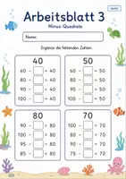 Vorschau - Arbeitsblätter - Rechenquadrate bis 100 | Mathematik Klasse 2 | 7 Arbeitsblätter als PDF - Seite 3