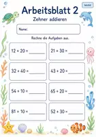 Vorschau - Arbeitsblätter - Plusaufgaben ohne Zehnerübergang bis 100 | Mathematik Klasse 2 | 7 Arbeitsblätter als PDF - Seite 2