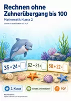 Vorschau - Arbeitsblätter - Rechnen ohne Zehnerübergang bis 100 | Mathematik Klasse 2 | 7 Arbeitsblätter als PDF - Deckblatt