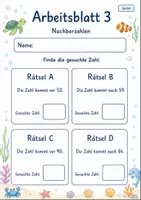 Vorschau - Arbeitsblätter - Zahlenrätsel bis 100 | Mathematik Klasse 2 | 7 Arbeitsblätter als PDF - Seite 3