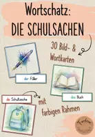 Vorschau - Fördermaterial/Inklusion - Schulsachen: Bild- und Wortkarten - DaZ/DaF - Deckblatt