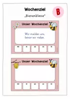 Vorschau - Poster - Ziel der Woche für die Bienenklasse - Deckblatt