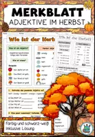 Vorschau - Arbeitsblätter - DaZ - Merkblatt mit Übungen - Adjektive "Wie ist der Herbst?" DaZ / DaF / Deutsch - Deckblatt