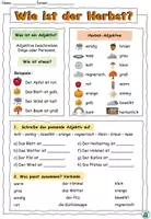 Vorschau - Arbeitsblätter - DaZ - Merkblatt mit Übungen - Adjektive "Wie ist der Herbst?" DaZ / DaF / Deutsch - Seite 1