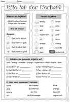 Vorschau - Arbeitsblätter - DaZ - Merkblatt mit Übungen - Adjektive "Wie ist der Herbst?" DaZ / DaF / Deutsch - Seite 2
