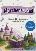 Vorschau - Mal- und Bastelvorlagen - Märchensuchsel (schwierig) finde die 15 Märchenfiguren - Deckblatt