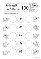 Vorschau - Arbeitsblätter - Zahlenraum 100: Rocky rockt die Zahlen - mit Lösungen - Seite 3