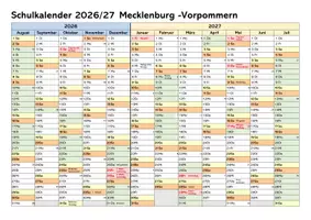 Vorschau - Arbeitsblätter - Stoffverteilungsplan Mecklenburg -Vorpommern. Jahresplan für das Schuljahr 2026/27 zum Bearbeiten - Seite 1