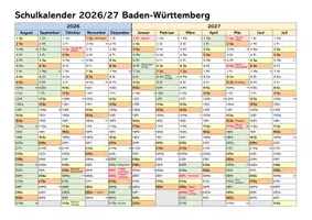 Vorschau - Lehrpläne/Lehrermaterial - Stoffverteilungsplan. Jahresplan für dasSchuljahr 2026/27 Baden- Württemberg zum Bearbeiten - Seite 1