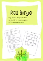 Vorschau - Arbeitsblätter - Religion Bingo - Allgemeinwissen - Vertretungsstunde - Deckblatt