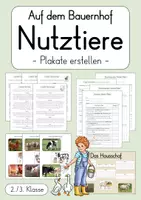 Vorschau - Arbeitsblätter - Bauernhof - Nutztiere: Plakate erstellen (2./3. Klasse) - Deckblatt