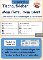 Vorschau - Fördermaterial/Inklusion - Organisationshilfe Tischaufkleber für den Stundenstart – Back to School - Deckblatt