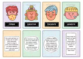 Vista previa - Tarjetas / Manipulativos - Tarjetas de comprensión: rasgos de carácter y emociones - página 1