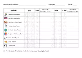 Vorschau - Anderer Materialtyp - Hausaufgaben-Pass – vergessene Hausaufgaben im Blick | Back to School - Seite 1
