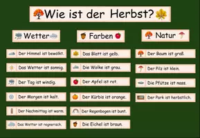 Vorschau - Präsentationen/Tafelbilder - DaZ - Tafelmaterial Adjektive "Wie ist der Herbst?" DaZ / DaF / Deutsch - Seite 1
