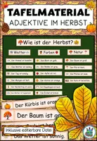 Vorschau - Präsentationen/Tafelbilder - DaZ - Tafelmaterial Adjektive "Wie ist der Herbst?" DaZ / DaF / Deutsch - Deckblatt