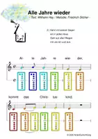 Vorschau - Arbeitsblätter - (A) Alle Jahre Wieder - Singen, Glockenspiel, Blockflöte / Kinderlieder - Spielend leichter Einstieg für Anfänger / Bunte Noten Rainbow A - Deckblatt