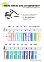 Vorschau - Arbeitsblätter - (A) Meine Hände sind verschwunden - Singen, Glockenspiel, Blockflöte / Kinderlieder - Spielend leichter Einstieg für Anfänger / Bunte Noten Rainbow A - Deckblatt
