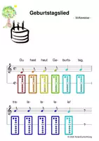 Vorschau - Arbeitsblätter - (A) Kinderlieder zum Geburtstag in Farbschema Rainbow A - Materialpaket Singen, Blockflöte, Glockenspiel - Seite 1