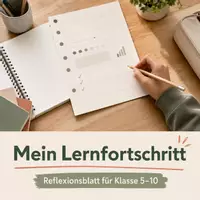 Vorschau - Arbeitsblätter - Mein Lernfortschritt – Reflexionsblatt für Klasse 5–10 - Deckblatt