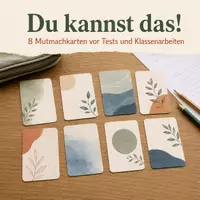 Vorschau - Mal- und Bastelvorlagen - Du kannst das – 8 Mutmachkarten vor Tests und Klassenarbeiten - Deckblatt