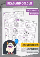 Vorschau - Arbeitsblätter - Englisch - Read and Colour "Monsters" (Lesefähigkeit fördern) - Deckblatt
