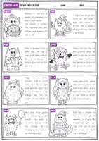 Vorschau - Arbeitsblätter - Englisch - Read and Colour "Monsters" (Lesefähigkeit fördern) - Seite 1