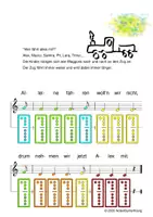 Vorschau - Arbeitsblätter - (A) 3 Erste Bewegungslieder / U3 + Kita - Singen, Glockenspiel, Blockflöte / Kinderlieder - Spielend leichter Einstieg für Anfänger / Bunte Noten Rainbow A - Seite 2