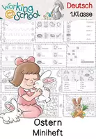 Vorschau - Arbeitsblätter - Ostern | Deutsch Osterheft | Miniheft | Freiarbeit | Klasse 1 - Deckblatt