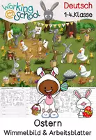 Vorschau - Arbeitsblätter - Wimmelbild Osterhasen | Differenzierte Aufgaben Klasse 1-3 | Ostern Grundschule - Deckblatt