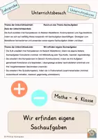 Vorschau - Stundenentwürfe - Lehrprobe / Unterrichtsbesuch - Wir erfinden eigene Sachaufgaben - Deckblatt