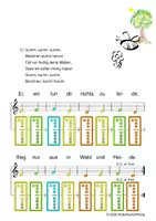 Vorschau - Arbeitsblätter - (A) Summ, Summ, Summ - Singen, Glockenspiel, Blockflöte / Kinderlieder - Spielend leichter Einstieg für Anfänger / Bunte Noten Rainbow A - Seite 1
