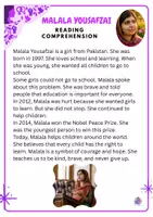 Vista previa - Unidades / Secuencias / Situaciones de Aprendizaje - Malala Yousafzai Reading, speaking and kindness activities - página 2