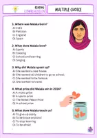 Vista previa - Unidades / Secuencias / Situaciones de Aprendizaje - Malala Yousafzai Reading, speaking and kindness activities - página 3