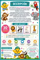Vista previa - Unidades / Secuencias / Situaciones de Aprendizaje - Animales.Tarjetas con imágenes reales .Mayúsculas con pauta. Infantil. Primaria - página 1