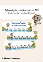 Vorschau - Spiele - Kettenaufgaben im ZR 100 - Kartei Freiarbeit Klasse 3 - Deckblatt